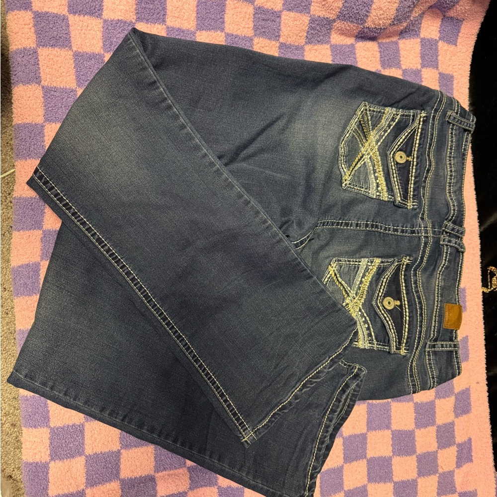 Wallflower Dark Blue Denim Jeans with Contrast Stitching